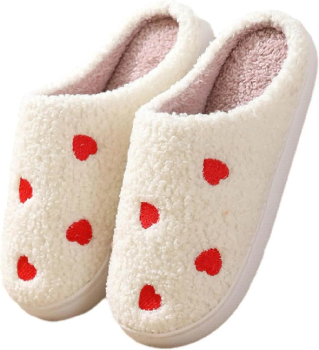 Women Warm Slippers Halloween Valentine Cute Home Slipper Soft Comfy Fuzzy Scuff Slipper for Men and Women Couples