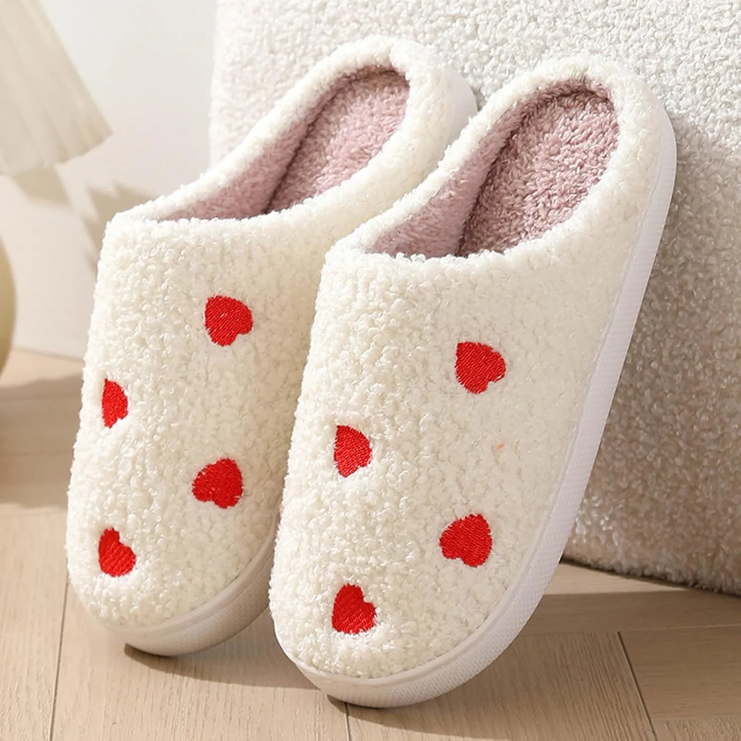 Women Warm Slippers Halloween Valentine Cute Home Slipper Soft Comfy Fuzzy Scuff Slipper for Men and Women Couples