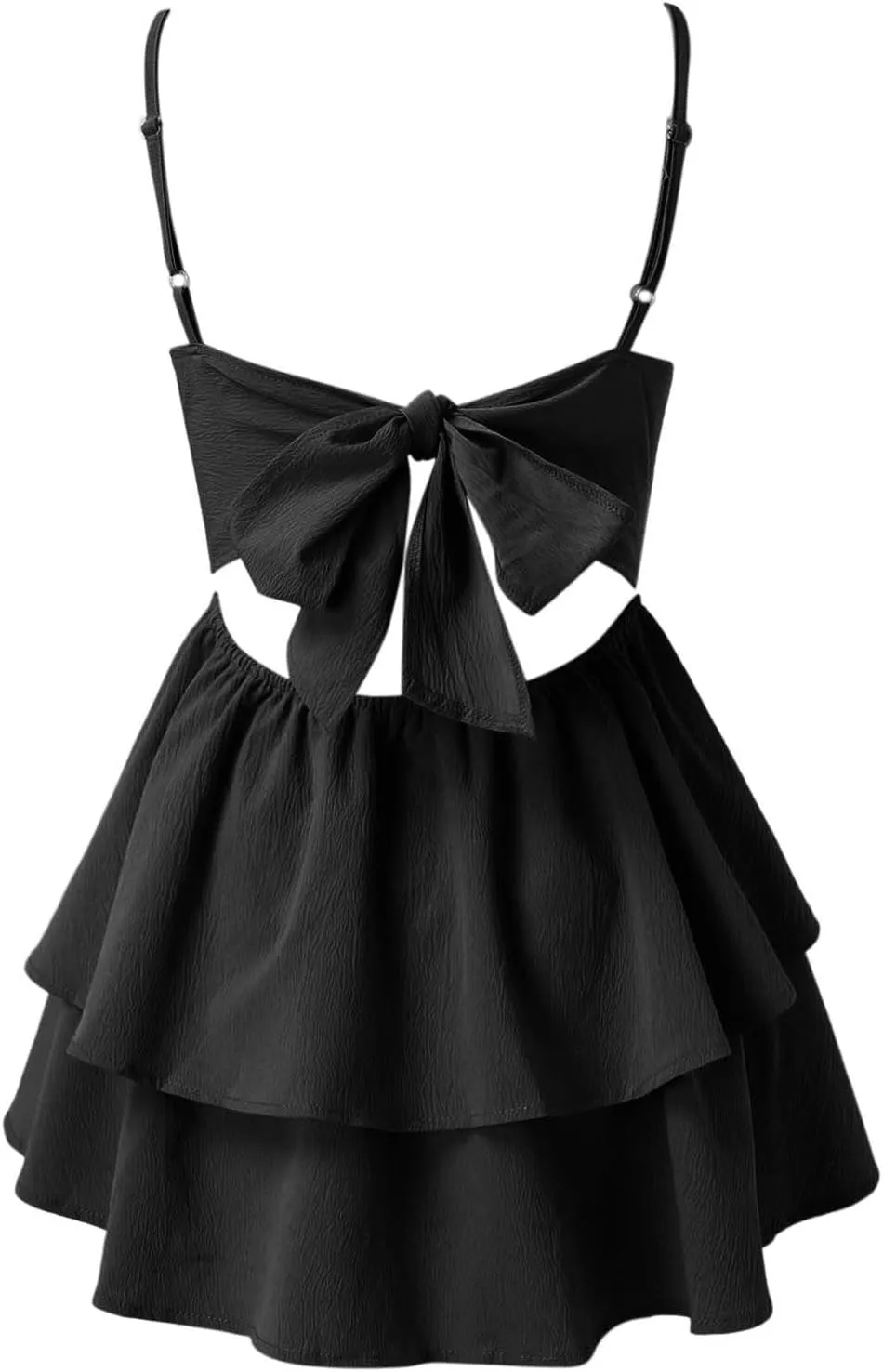 Women's Backless Bow Tie Short Dress 2025 Summer Models Sexy Halter Homecoming Dresses Ruffle Hem Daily Mini Dress