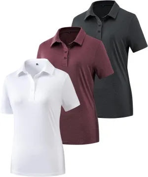 Women's Golf Polo Shirts Lightweight Moisture Wicking Short Sleeve Shirt Quick Dry Athletic Tennis Tops