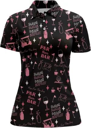 Womens Golf Shirt Funny Polo Shirts for Women Short Sleeve Golf Outfit