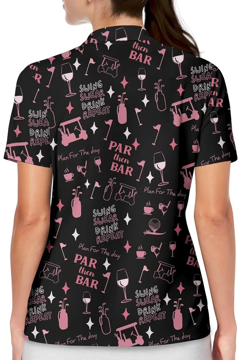 Womens Golf Shirt Funny Polo Shirts for Women Short Sleeve Golf Outfit
