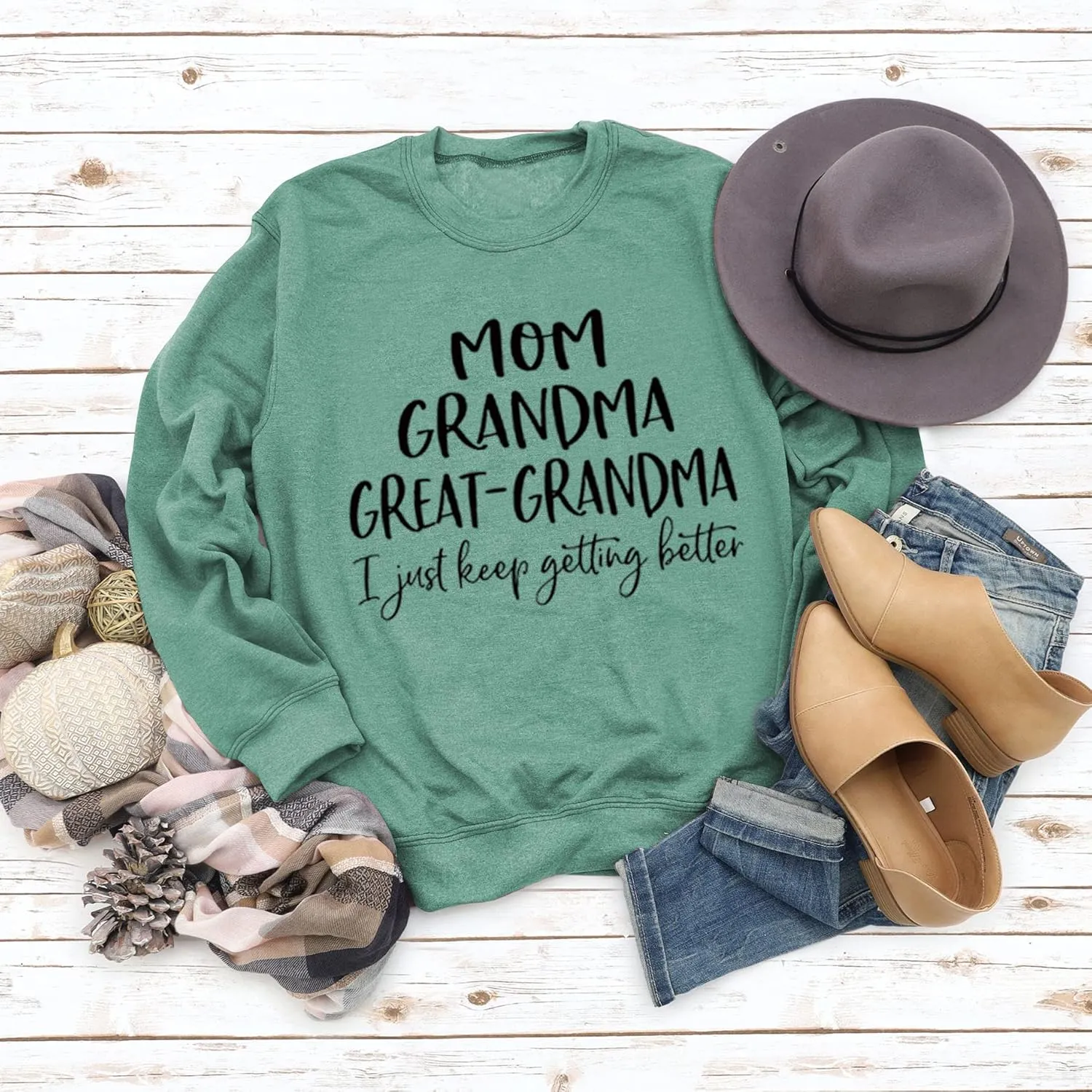 Womens Great Grandma Sweatshirt Crewneck Casual Pullover Loose Comfy Grandma Gifts Shirts Top