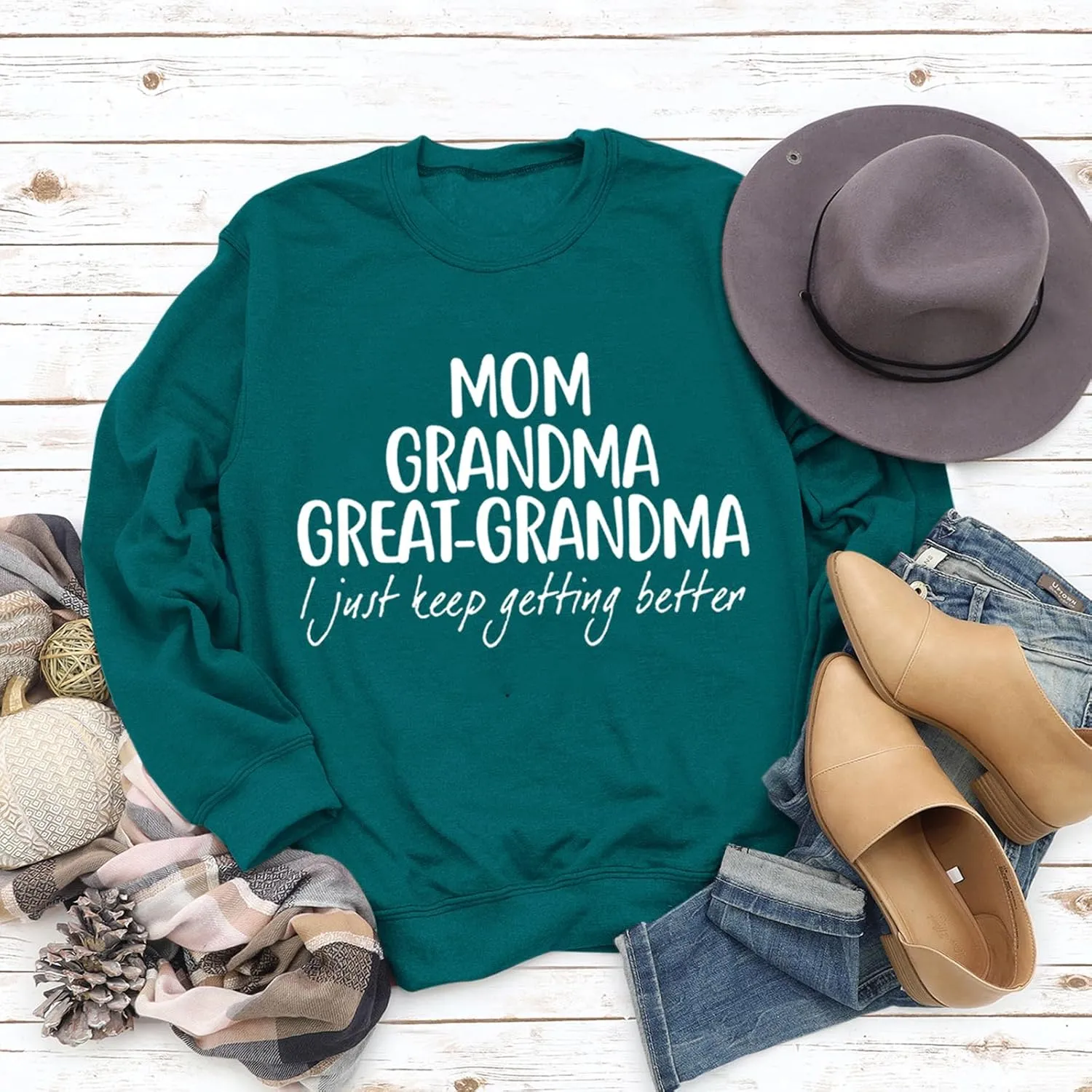 Womens Great Grandma Sweatshirt Crewneck Casual Pullover Loose Comfy Grandma Gifts Shirts Top