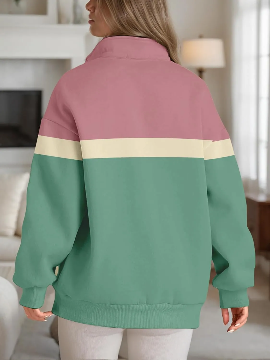 Womens Half Zip Sweatshirts Fall Fashion Oversized Hoodies Pullover Long Sleeve Shirts Clothes