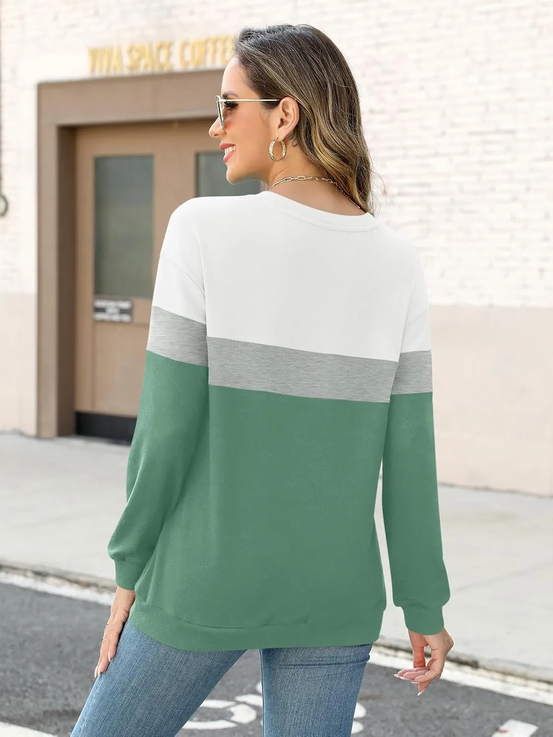 Womens Long Sleeve Shirts Half Zip Sweatshirts Quarter Zipper Fall Tops Pullover