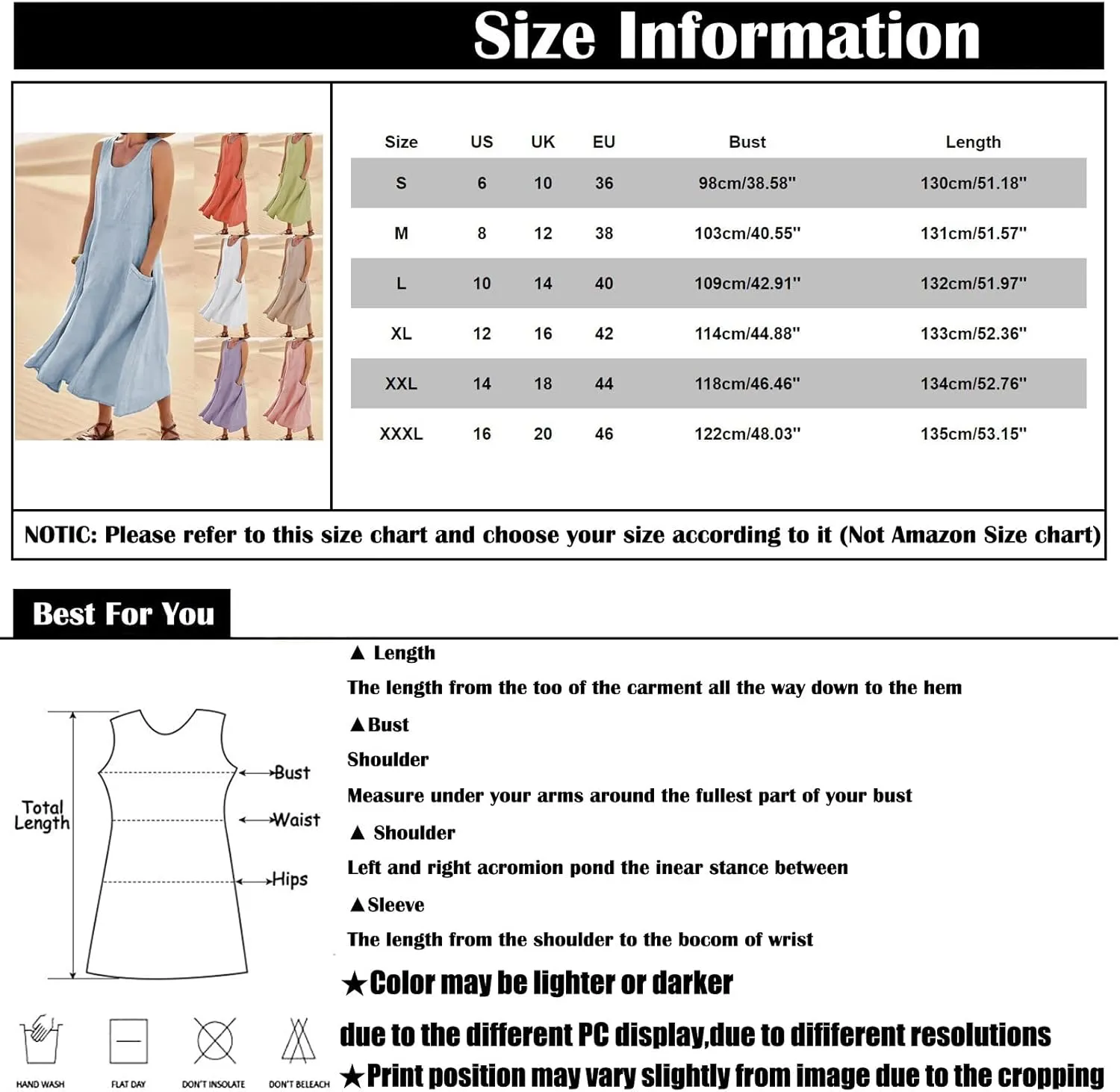 Womens Maxi Dresses Summer Casual Print Boho Cotton Linen Sundress with Pockets Loose Flowy Swing Vacation Long Dress