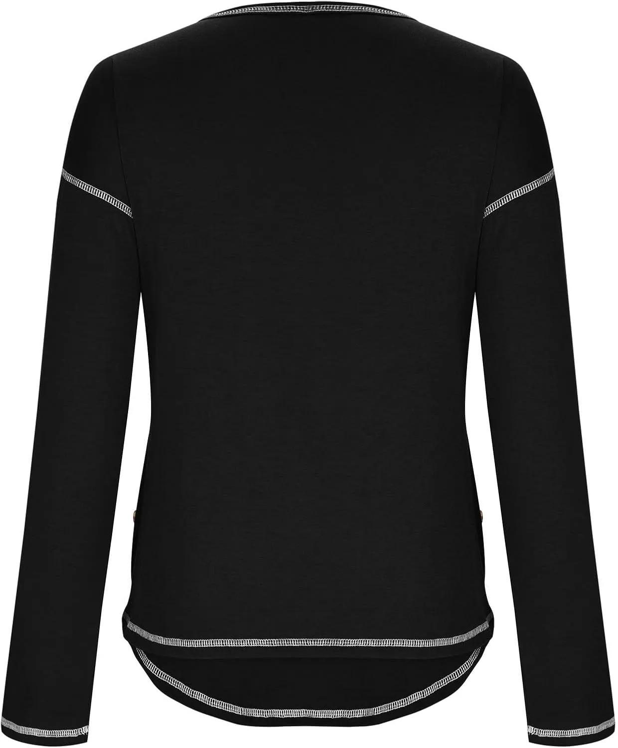 Womens Tops Fall Fashion 2024 Long Sleeve Solid Color Shirt Crew Neck Side Split Blouse Basic Loose Spring Outfits