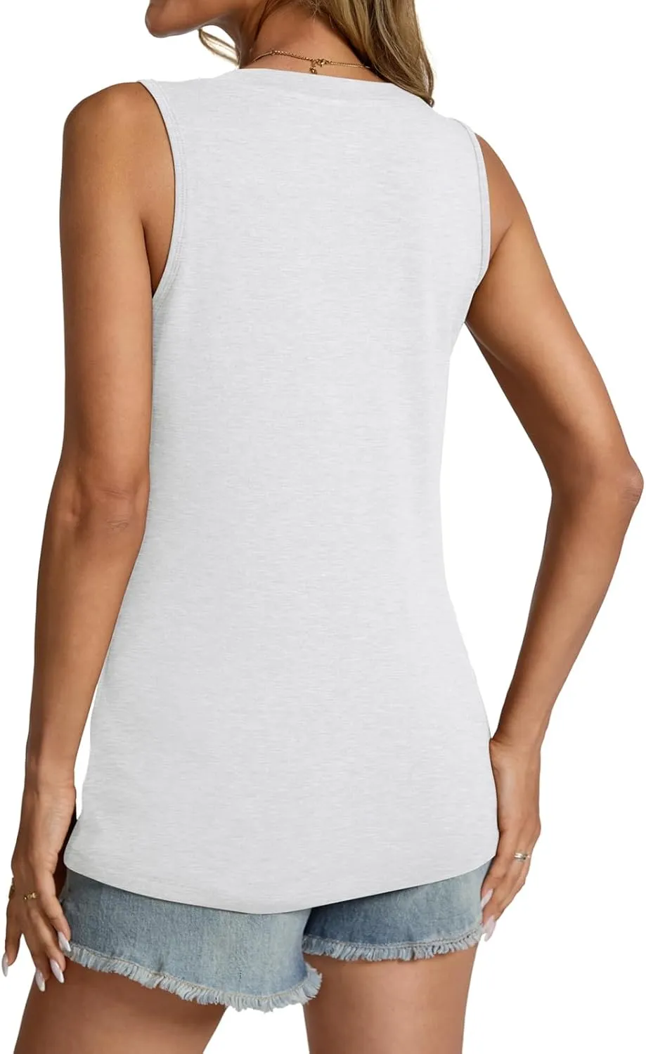 Womens V Neck Tank Tops Sleeveless Loose Fit Shirts Summer Outfits Clothes 2025