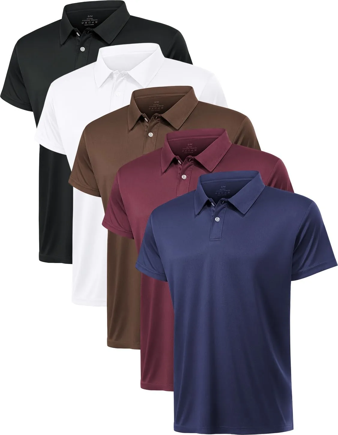 Xelky Men's Polo Shirts Quick Dry Short Sleeve Golf Athletic Shirt Moisture Wicking Casual Work Collared Polos 4 Pack
