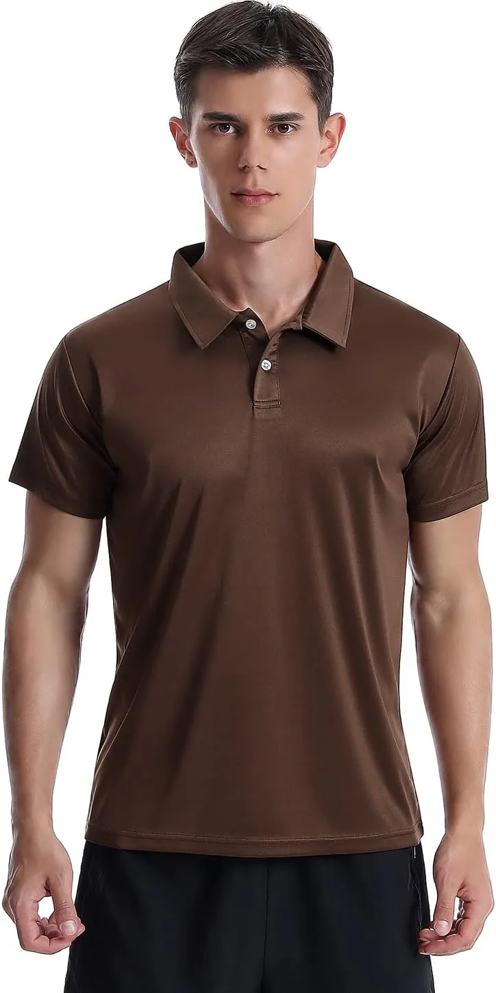 Xelky Men's Polo Shirts Quick Dry Short Sleeve Golf Athletic Shirt Moisture Wicking Casual Work Collared Polos 4 Pack