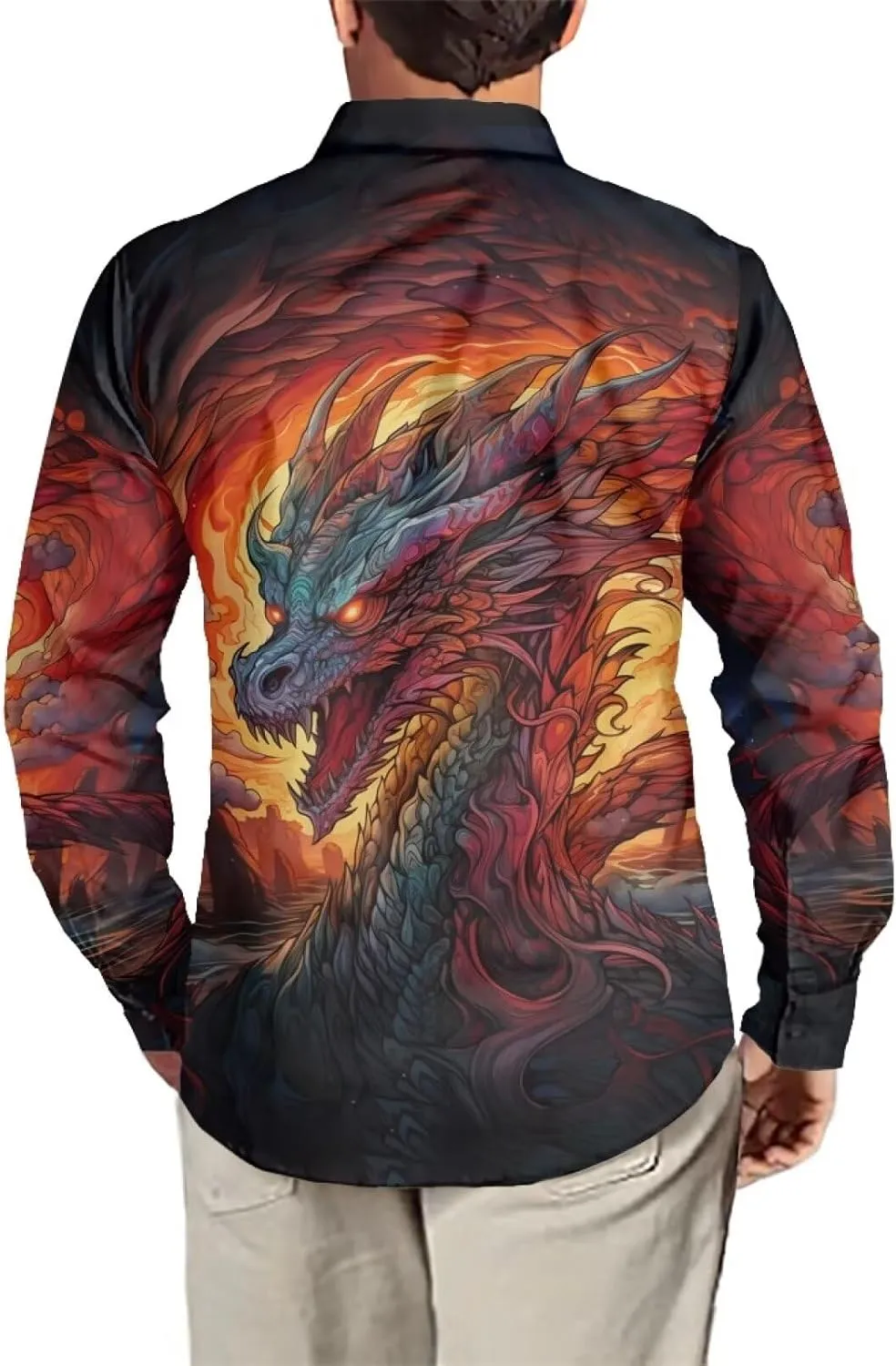 Xhuibop Mens Casual Button Down Shirts Long Sleeve Autumn Clothing Outfits Tops