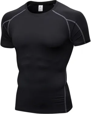 YUSHOW Men's Compression Shirts for Workout Moisture Wicking Quick Dry Running Athletic Base Layer Short Sleeve