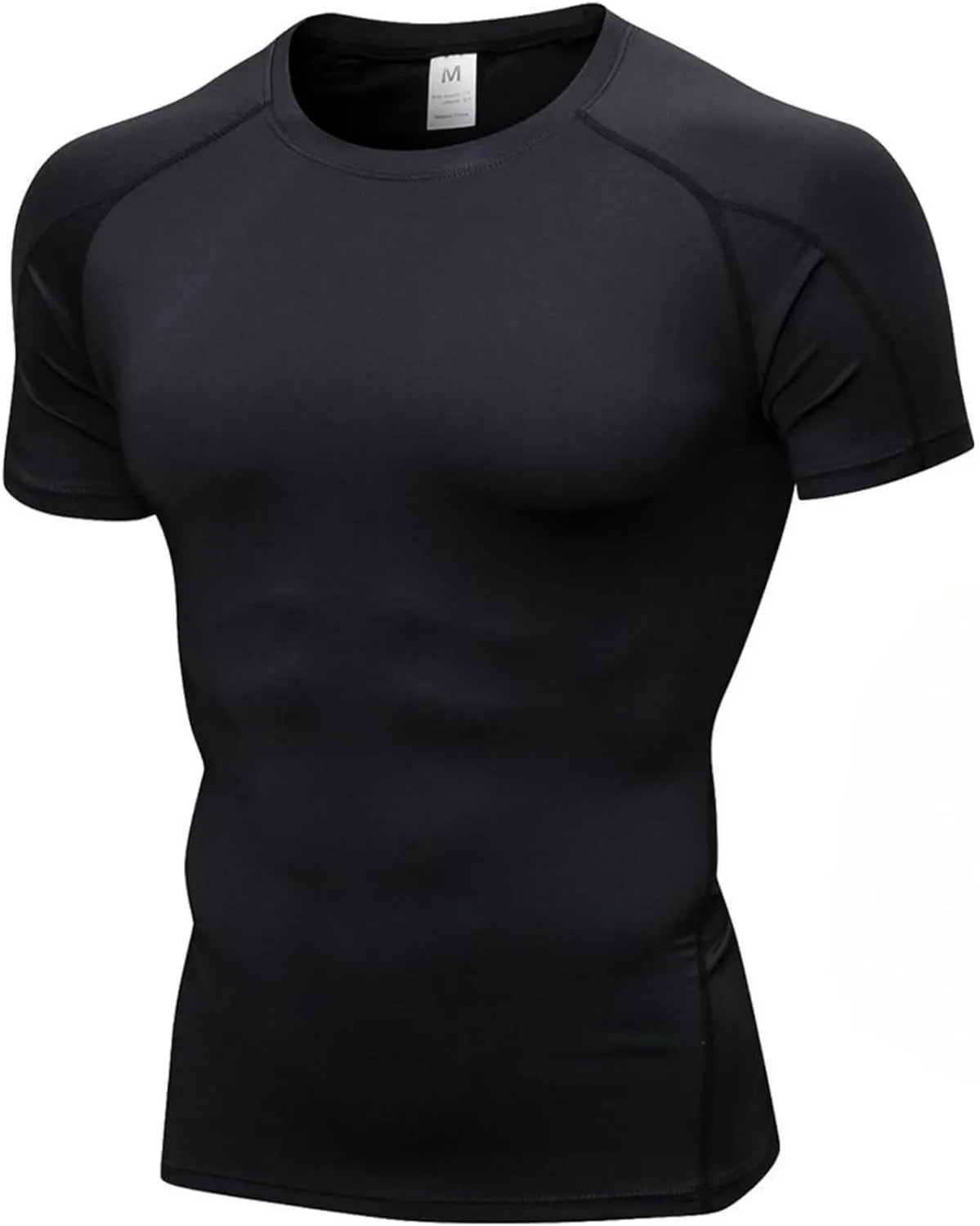 YUSHOW Men's Compression Shirts for Workout Moisture Wicking Quick Dry Running Athletic Base Layer Short Sleeve