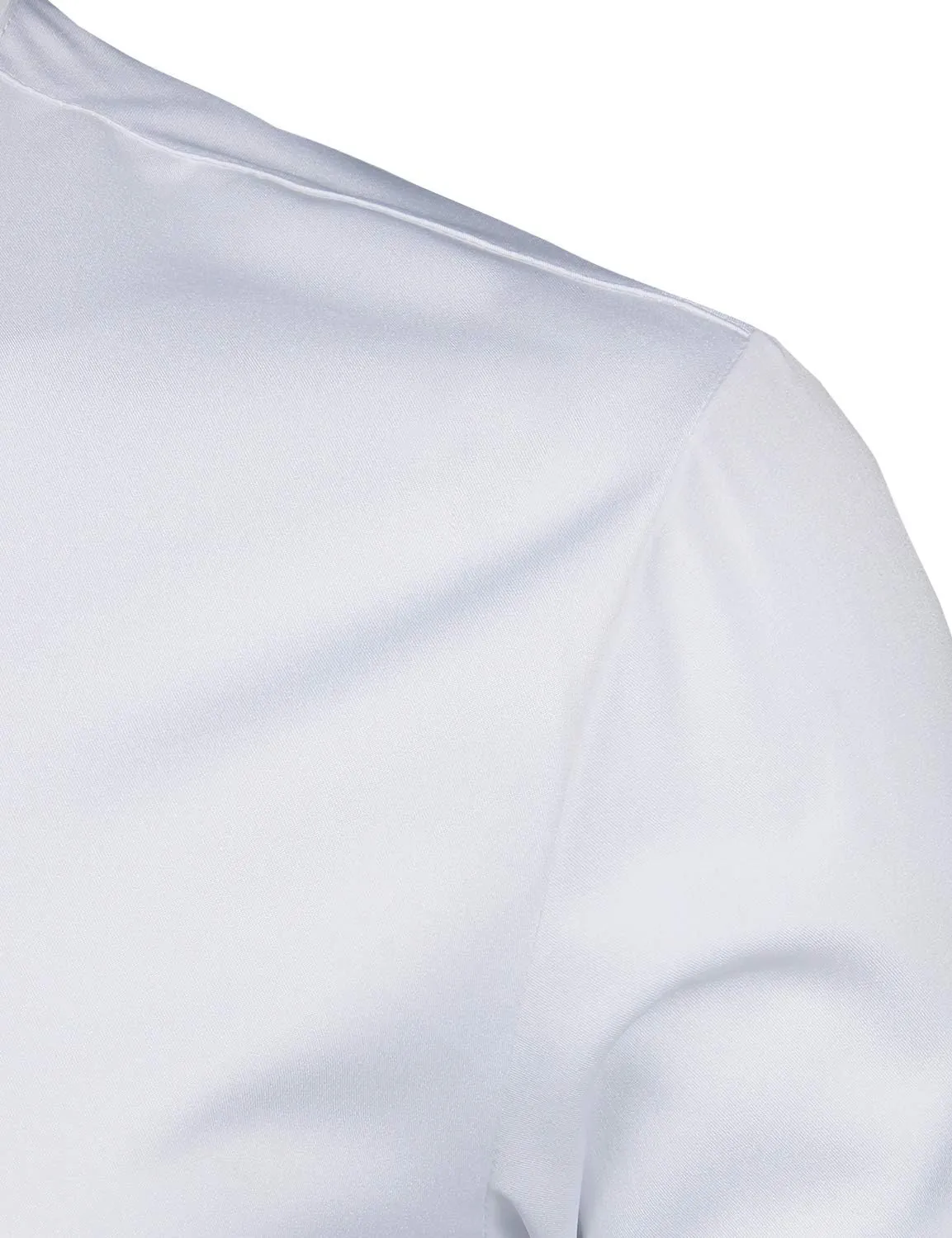 ZEROYAA Mens Hipster Solid Slim Fit Long Sleeve Mandarin Collar Dress Shirts