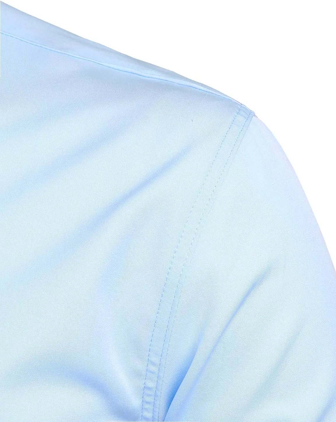 ZEROYAA Mens Hipster Solid Slim Fit Long Sleeve Mandarin Collar Dress Shirts